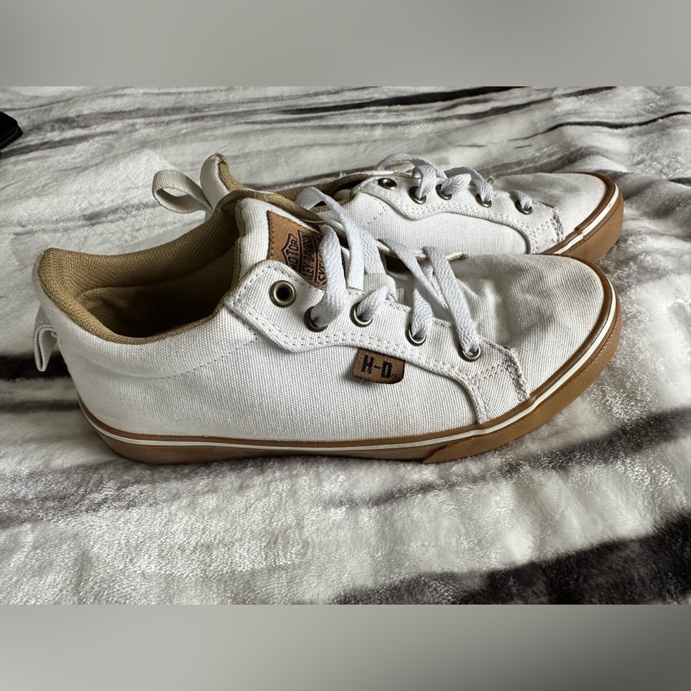 Harley-Davidson Woman’s White and Tan Riding Shoes